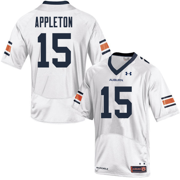 Men Auburn Tigers #15 Wil Appleton College Football Jerseys Sale-White